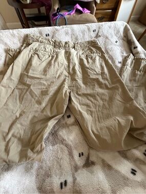 Men's Cargo Pants - Khaki Elastic Waist